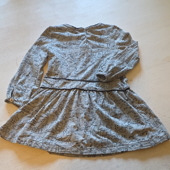 GAP Gray Patterned Long Sleeve‎ Dress - Picture 3 of 3